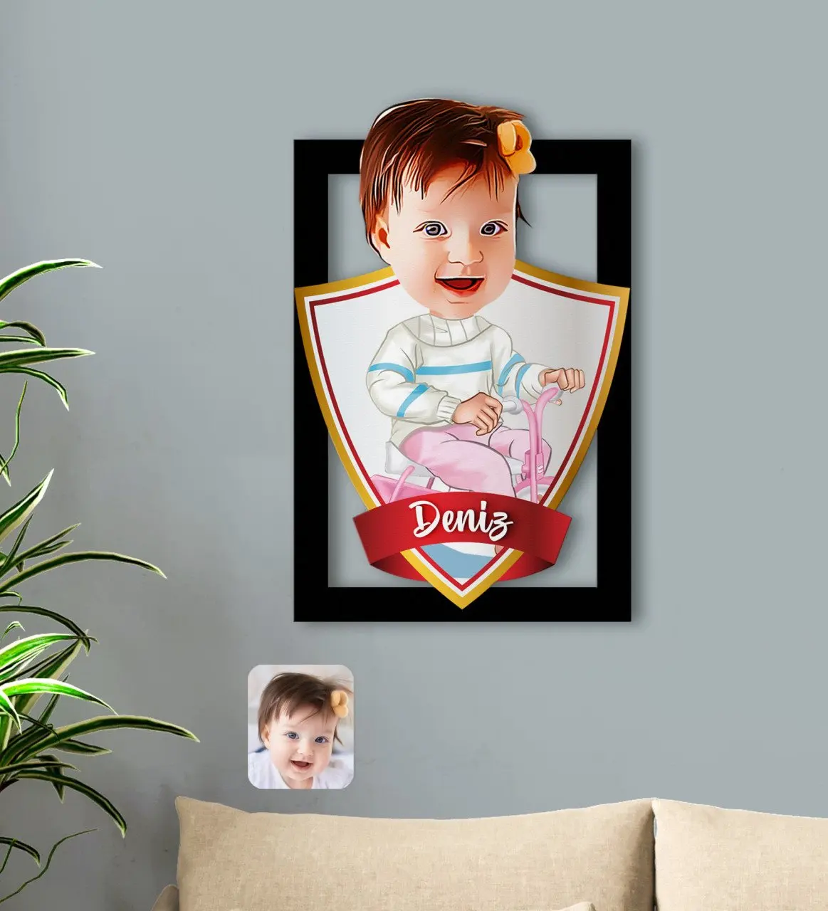 

Personalized Is Baby Caricature OF 3D Wood Tablo-4
