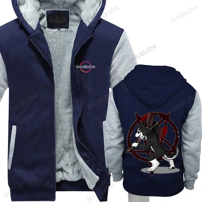 

man casual loose fleece hoody Mr. Pickles Mr Pickles thick hoodie winter Casual Fashion Unisex Men And zipper men's thick coat