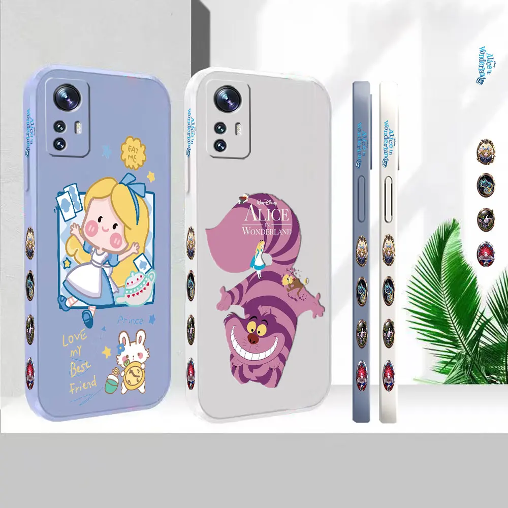 

Cute Alice in Wonderland Phone Case For Xiaomi Mi 13 12 12S 12X 11 11T 10 10S 10I 9 9SE 8 8SE Pro Ultra Lite Liquid Cover Funda