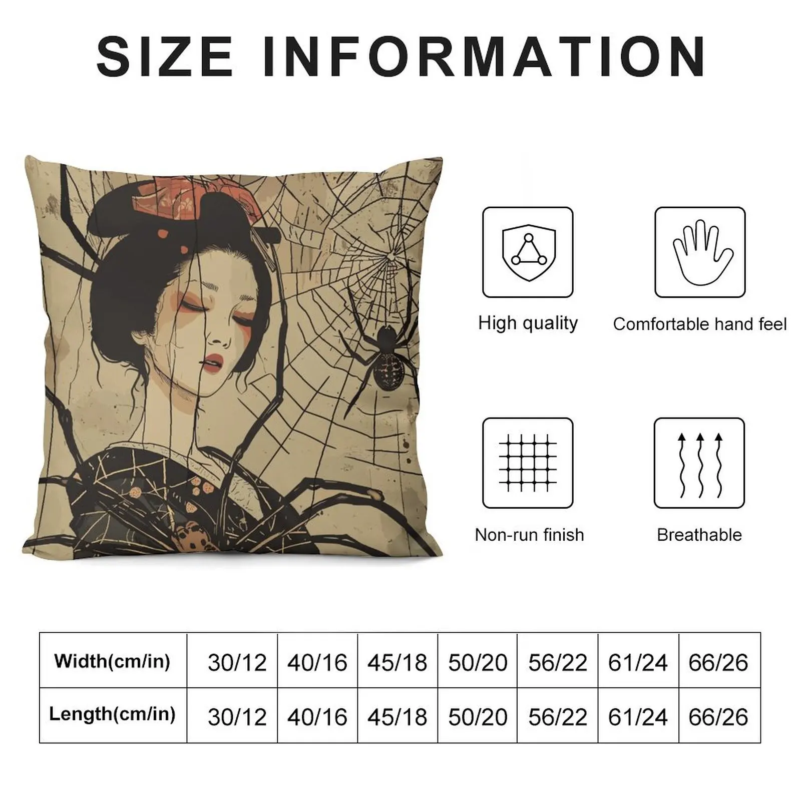 Японская Подушка Jorogumo Art 02 эластичная наволочка для дивана рождественские