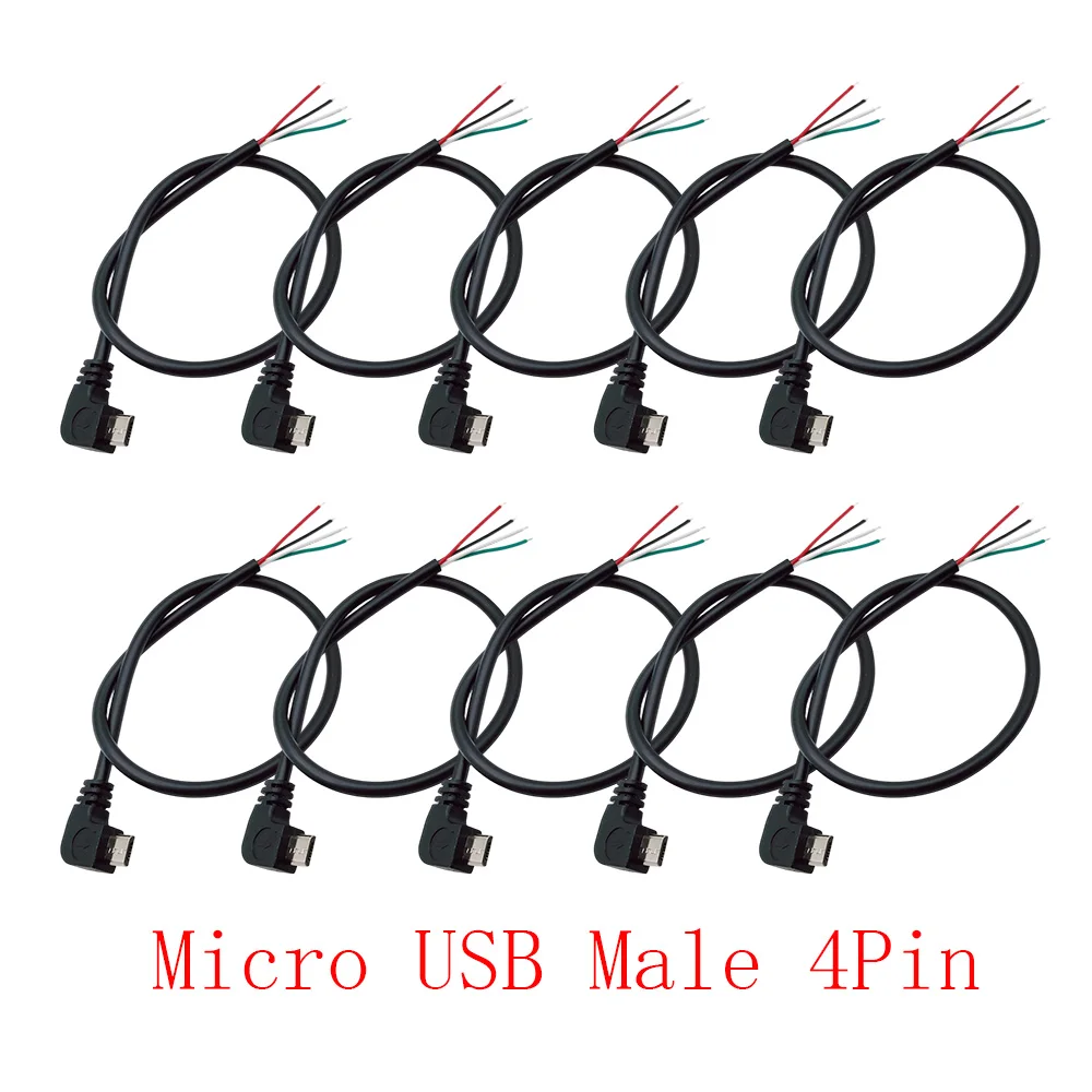 

Micro USB штекер 2/10 шт. 90 градусов черный