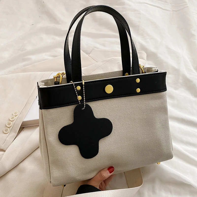 Повседневные женские маленькие холщовые сумки на плечо высококачественные