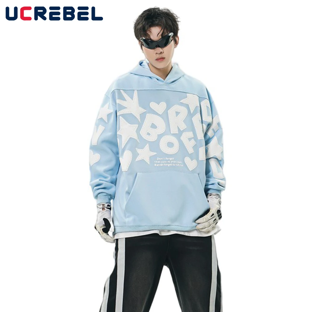 

Свитшот мужской с длинным рукавом, Повседневная Уличная одежда с надписью, Свободный свитшот с капюшоном, осень