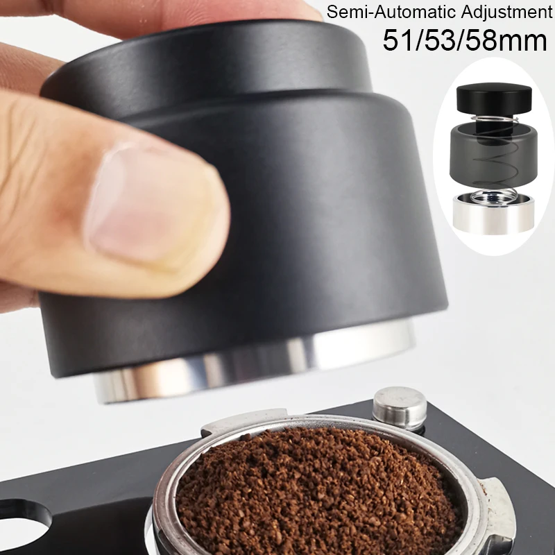 

Coffee Tamper Suitable for 51mm/53mm/58mm Portafilter Semi-automatic Adjustable Powder Hammer Stainless Steel Espresso Accessory