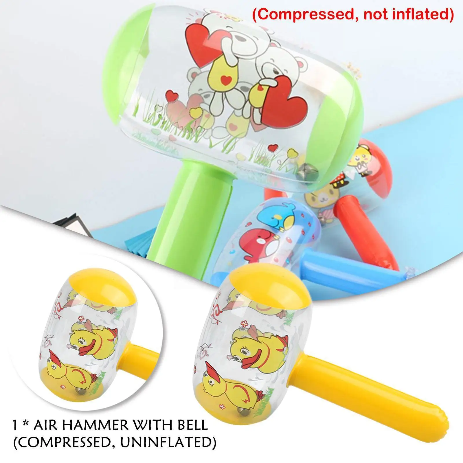 

1pcs Children Inflatable Air Hammers Cartoon Pvc Inflatable Hammer With Bell For Kids Blow Up Hammer Toys Pool Beach Party D9s3