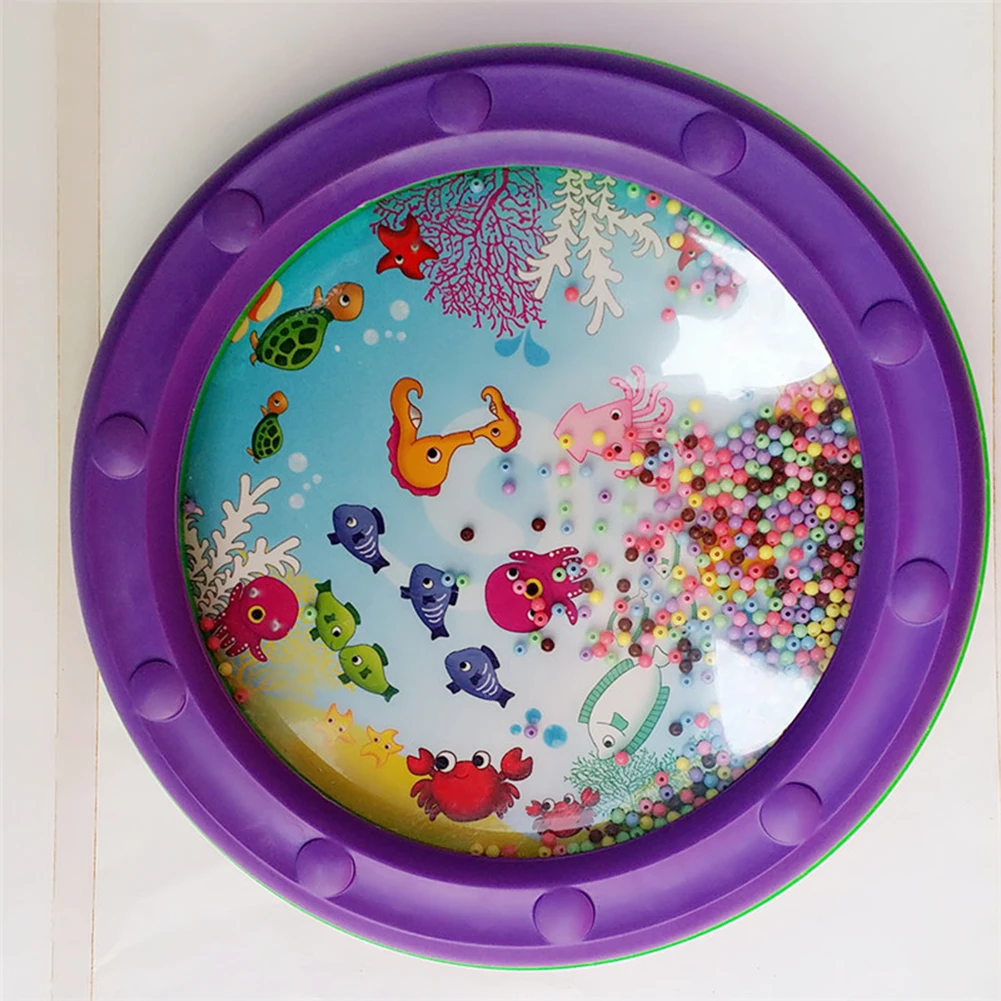 Детский барабан с бусинами 25 см