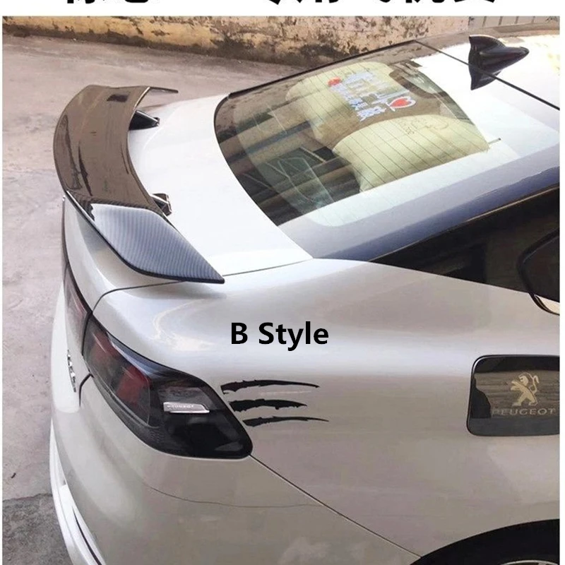 2 вида спойлера ДЛЯ Peugeot 308 408 508 301 207 206 RCZ седан АБС-материал углеродный вид