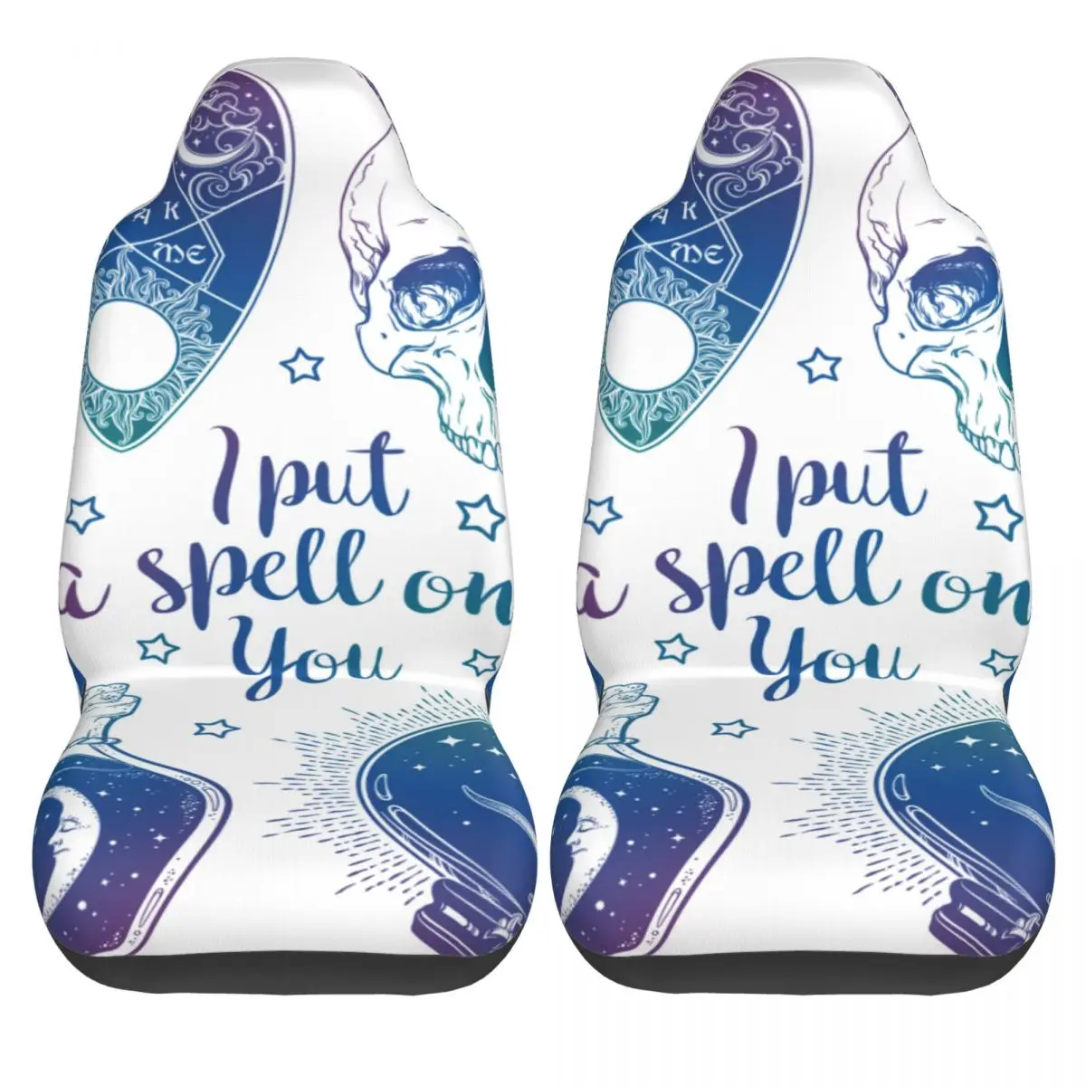 

2PCS Car Seat Protector Cover Boho Chic Skull Palmistry Hand Crystal Ball Universal Seat Covers Car Seat Cover Cushion Protector