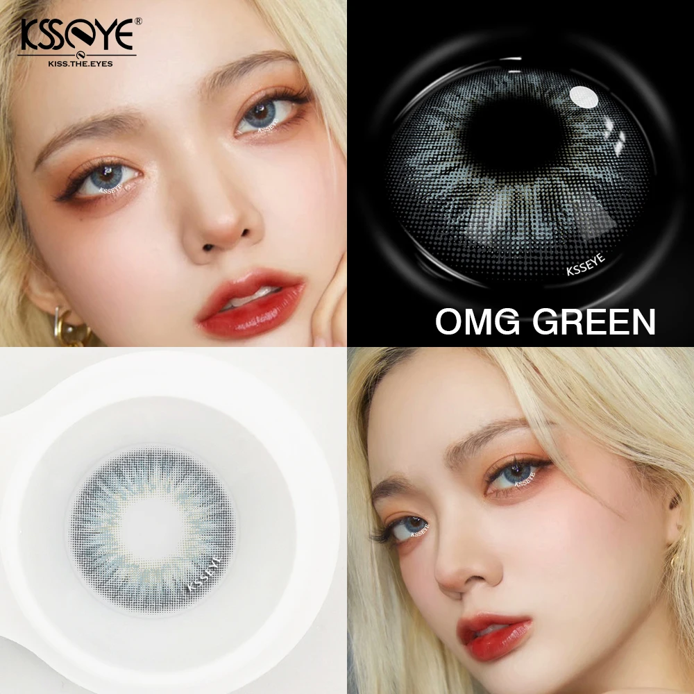 

Ksseye 3Tones OMG Green 14.0mm Mix Color Contact lenses Soft Contact lens Beautiful Pupil Makeup for Eyes