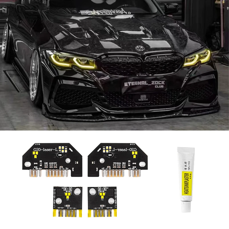 Лимонно-желтый DRL Ch для BMW 3 серии 2019-2022 лазерные дневные ходовые огни ангельские