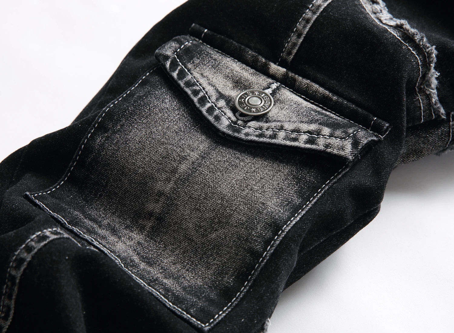 New Men's Jeans Street Wear Jeans Pants Trend Straight Pants Men Casual Plain Color Bicycle Simple Design Bicycle Slim Jeans Men