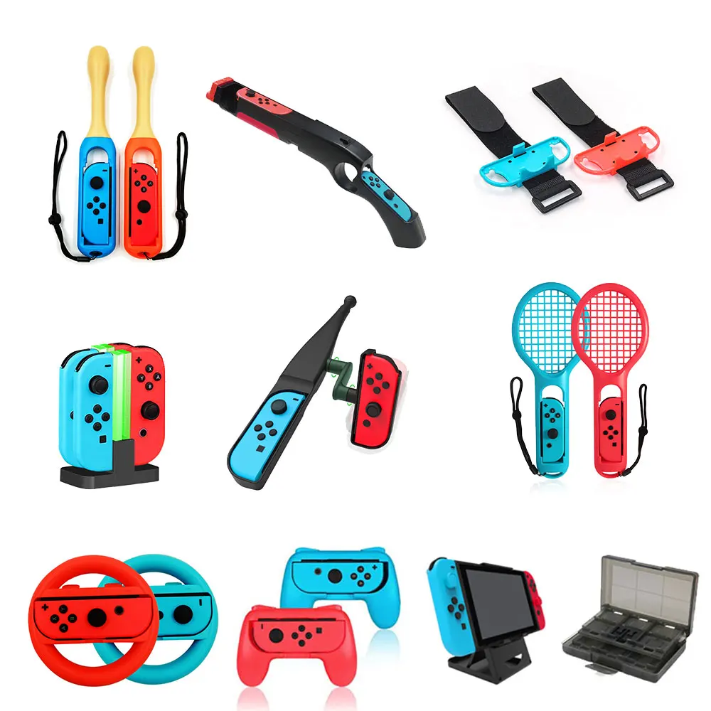 

Game Accessories for Nintendo Switch Gun Just Dance Wrist Charging Dock Tennis Racket Drum Stick Fishing Rod Nintend Joy-Con