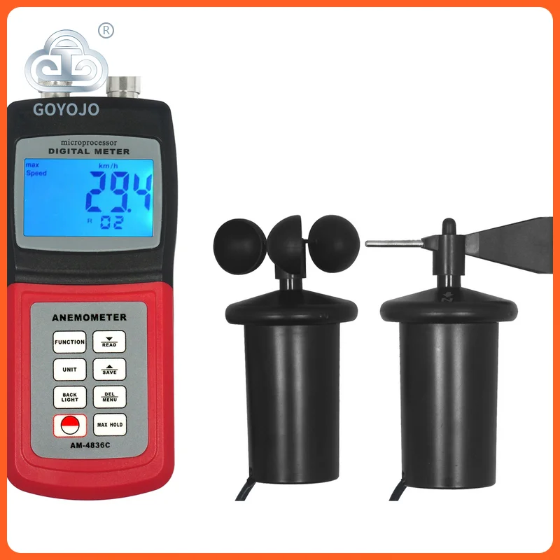 

3 Cup Anemometer with Wind Direction Marine Wind Speed Meter AM-4836C