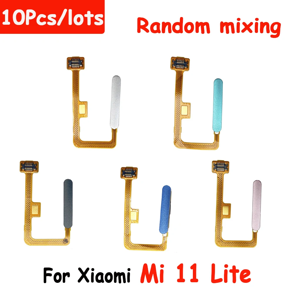 

10Pcs/lots 100% Original For Xiaomi Mi 11 Lite Mi11 Lite 5G M2101k9ag Fingerprint Sensor Home Return Key Menu Button Flex Cable