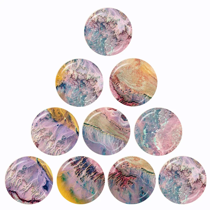 

Golden Line Colorful Stone Texture Patterns 10pcs 12mm/16mm/18mm/20mm/25mm/30mm Round Photo Glass Cabochon Demo Flat Back Making