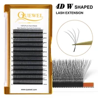 quewel w shape 4d eyelash extensions four leaf eyelashes clusters w style faux mink volume lashes high quality individual lash