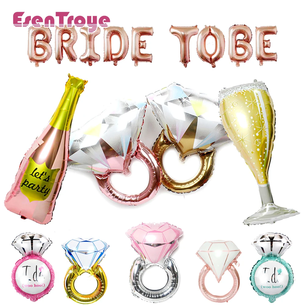 

Large Diamond Ring Foil Balloons Bride To Be Balloon for Wedding Party Decor Birthday Baby Shower Valentine Anniversary Supplies