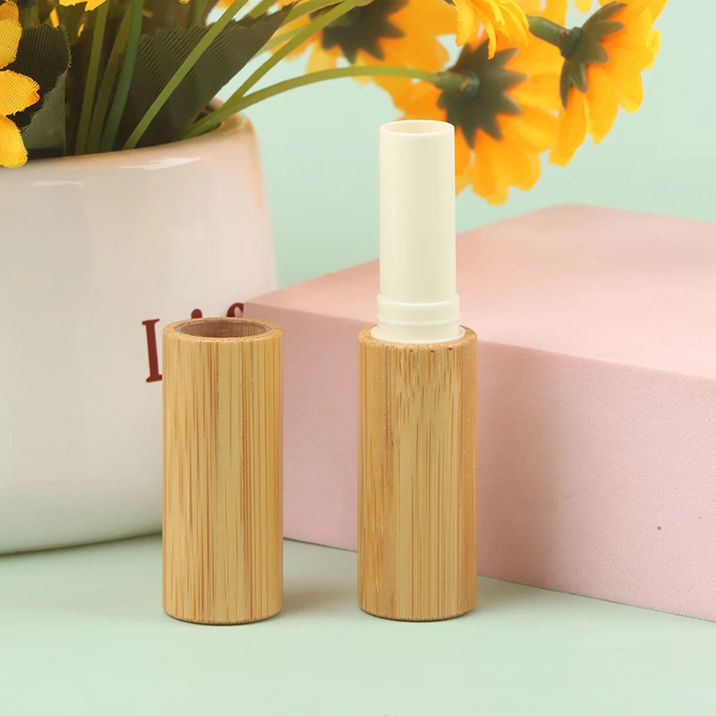 

DIY Lip Balm Containers 4/5g Natural Bamboo Lipstick Tubes Refillable Empty Lip Gloss Tubes Portable Travel Makeup Tools