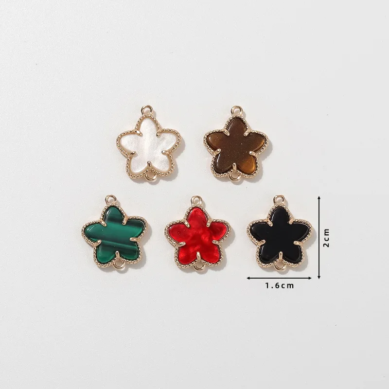 Фото 20pcs/ Bag DIY jewelry accessories five-leaf flower copper gold-plated connector earrings bracelet pendant making materials №5