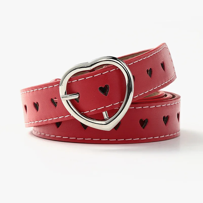 New Style Love Buckle Fashion Belt 110*2.3cm Red/Black/White/Coffee/Camel Simple Jeans Pin Buckle Belt