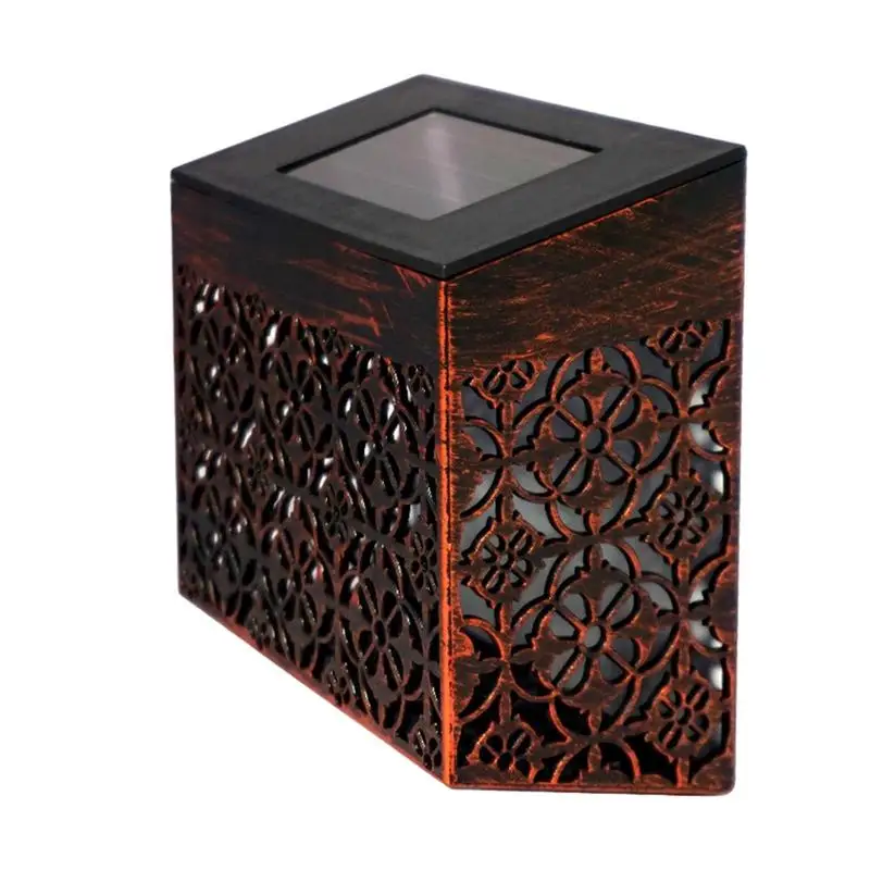 

Solar Fence Lights Garden Decorative Solar Lights Outdoor Wall Light Warm And White Bronze Hollowed Out Waterproof 600mAh