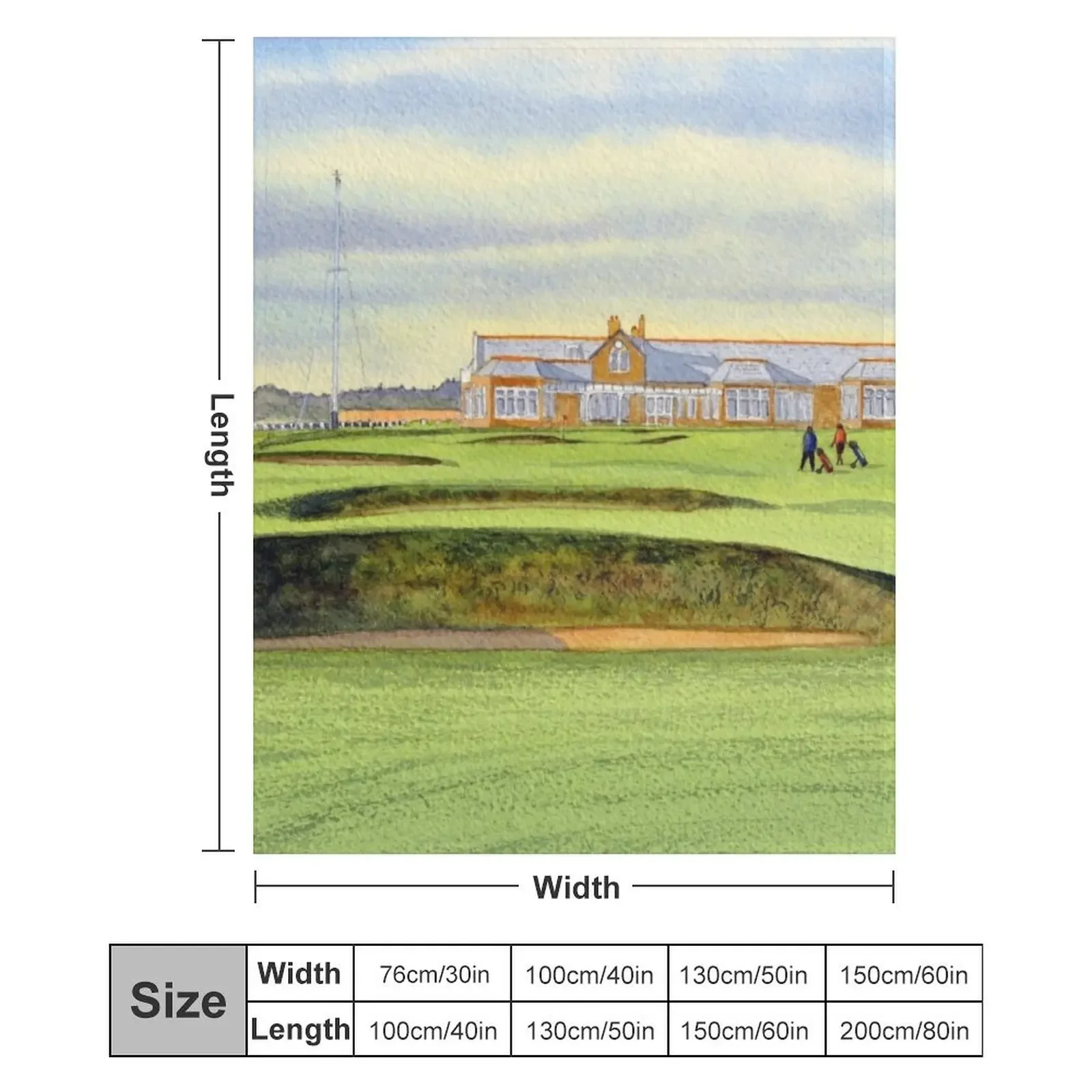 Плед Royal Troon Golf Course 18th And Clubhouse, легкий и уютный плед для кровати и дивана (art.: 3920dc286ec13) - 3920dc286ec13
