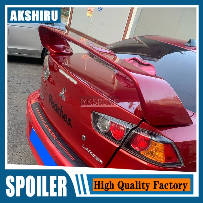 

For Mitsubishi LANCER EVO Black Spoiler 2008 to 2015 ABS Material Primer Color Car Tail Wing Decoration Rear Trunk Spoilers Wing