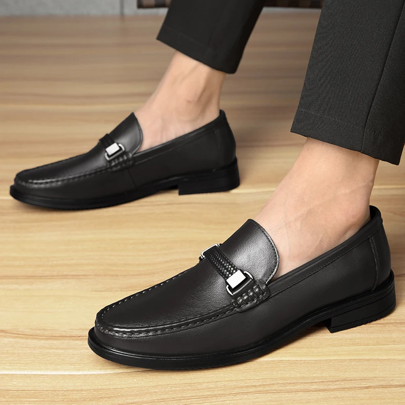 Мокасины мужские из натуральной кожи дышащие удобные туфли для вождения без