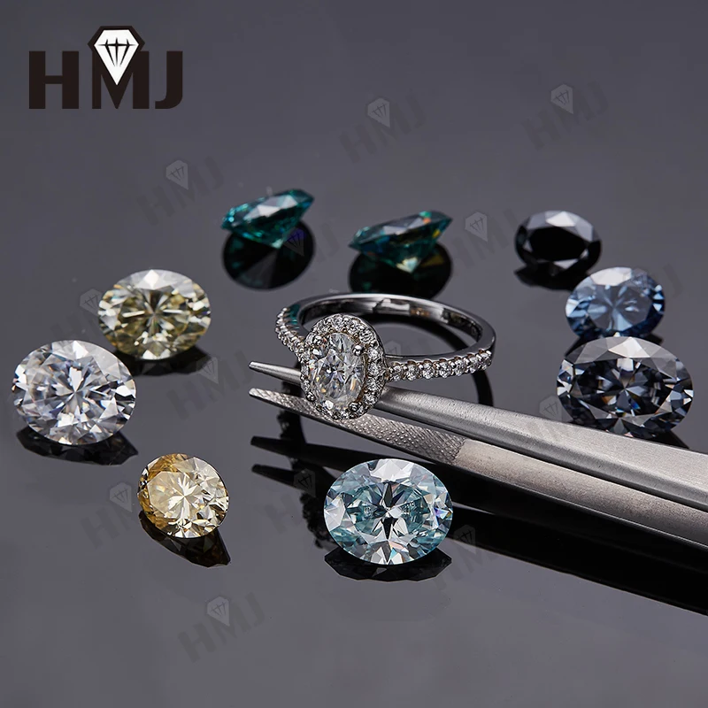 Свободный муассанит с бриллиантами оптовая цена многоцветная овальная форма