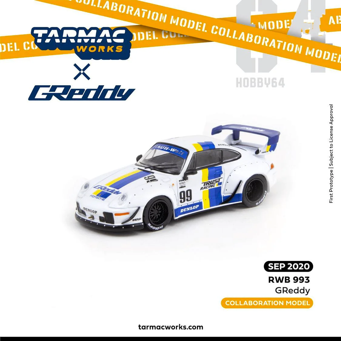 

Tarmac Works TW 1:64 911 993 RWB GReddy Special Edition Alloy Diorama Car Model Collection Miniature Carros Toys