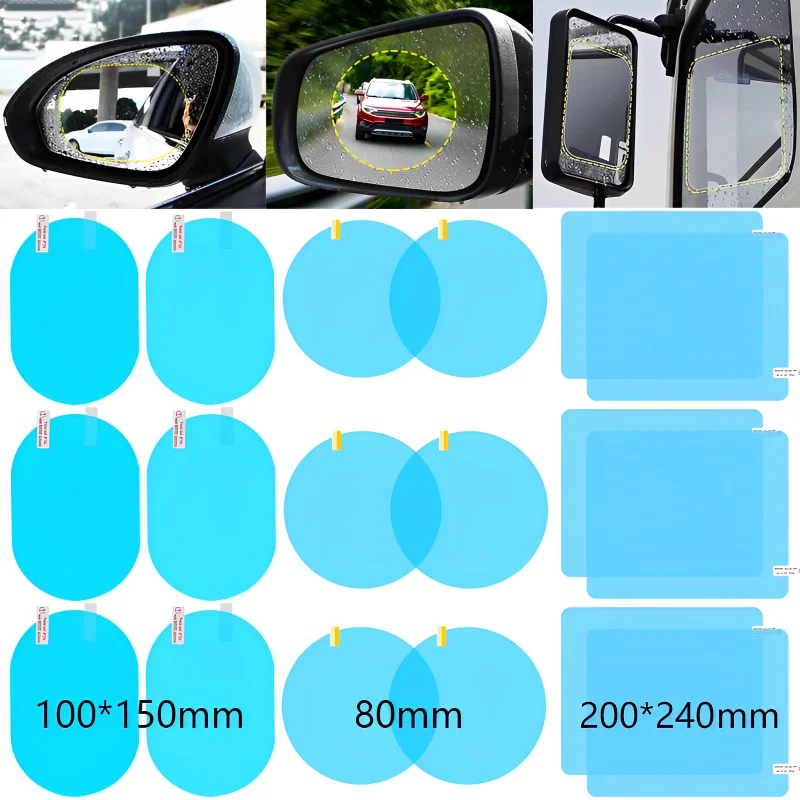 

2 Pcs Car Side Mirror Rainproof Film Anti-Fog Clear Protective Sticker Anti-Scratch Waterproof Window Film for Car Dropshipping