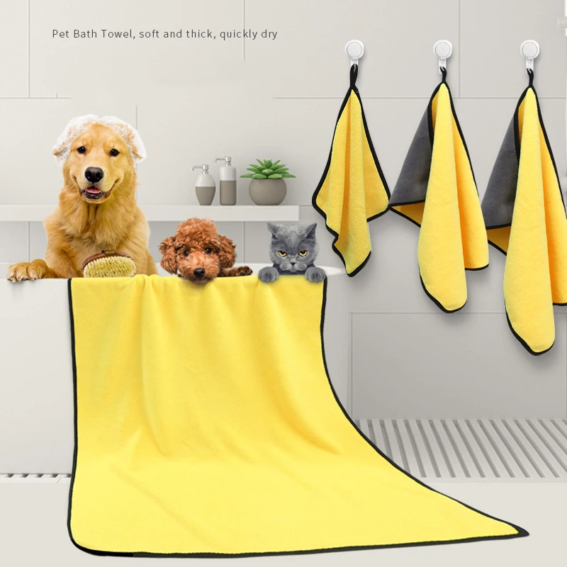 

Quick-drying Pet Dog and Cat Towels Soft Fiber Towels Water-absorbent Bath Towel Convenient Pet Shop Cleaning Towel Pet Supplies