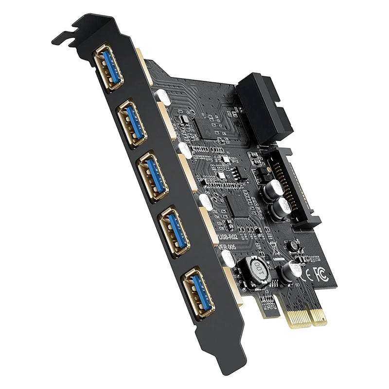 

PCI-E To USB 3.0 Card 5 X USB 3.0 Ports USB 3.1 Gen1 PCI Express Card Bandwidth Up To 5 Gbps Expansion Of 2 USB 3.0 Port