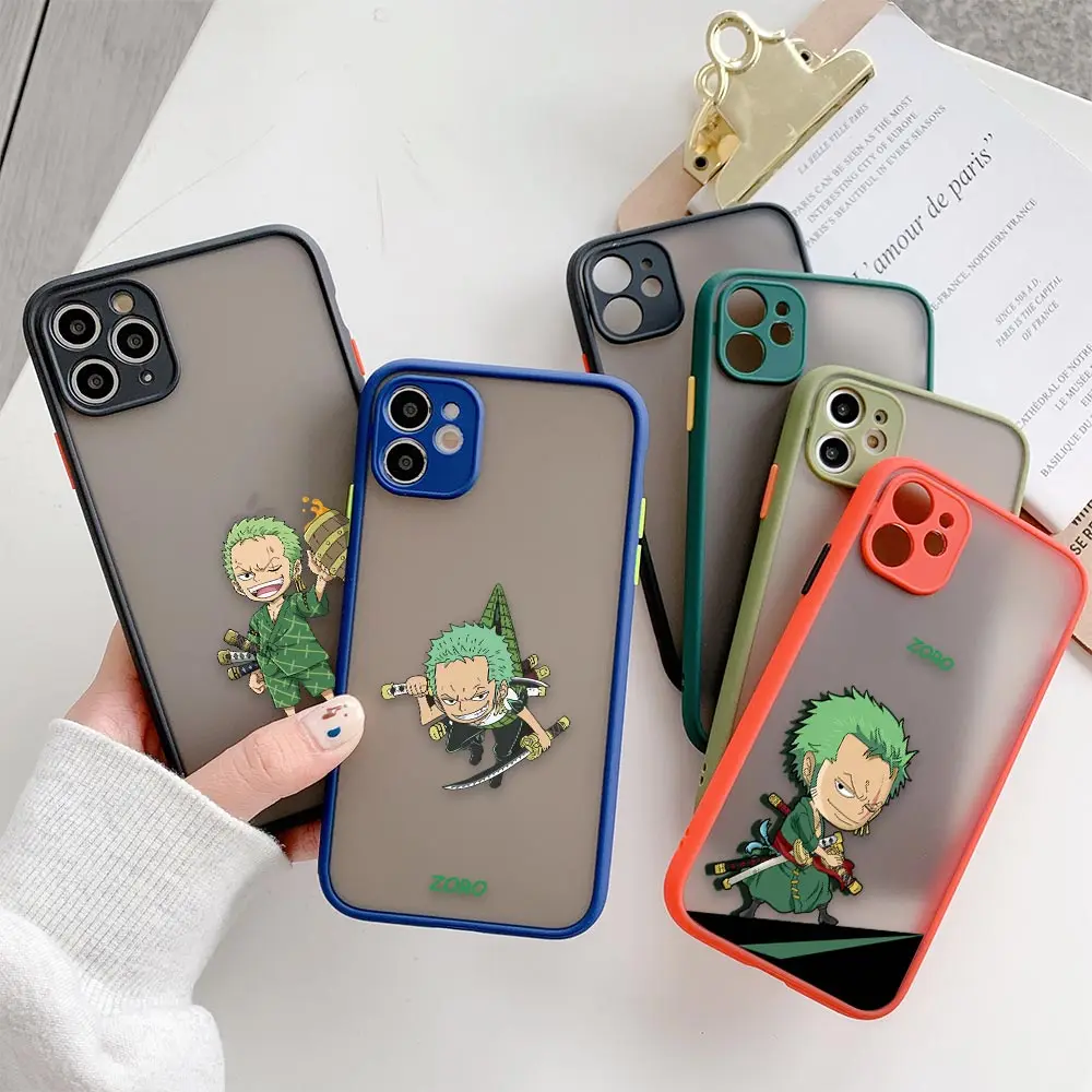 

Anime One Piece Bounty Zoro Matte Phone Case For Apple iPhone 13 12 11 XR XS X 8 7 Pro Plus Max Mini Skin Feeling Cases Funda