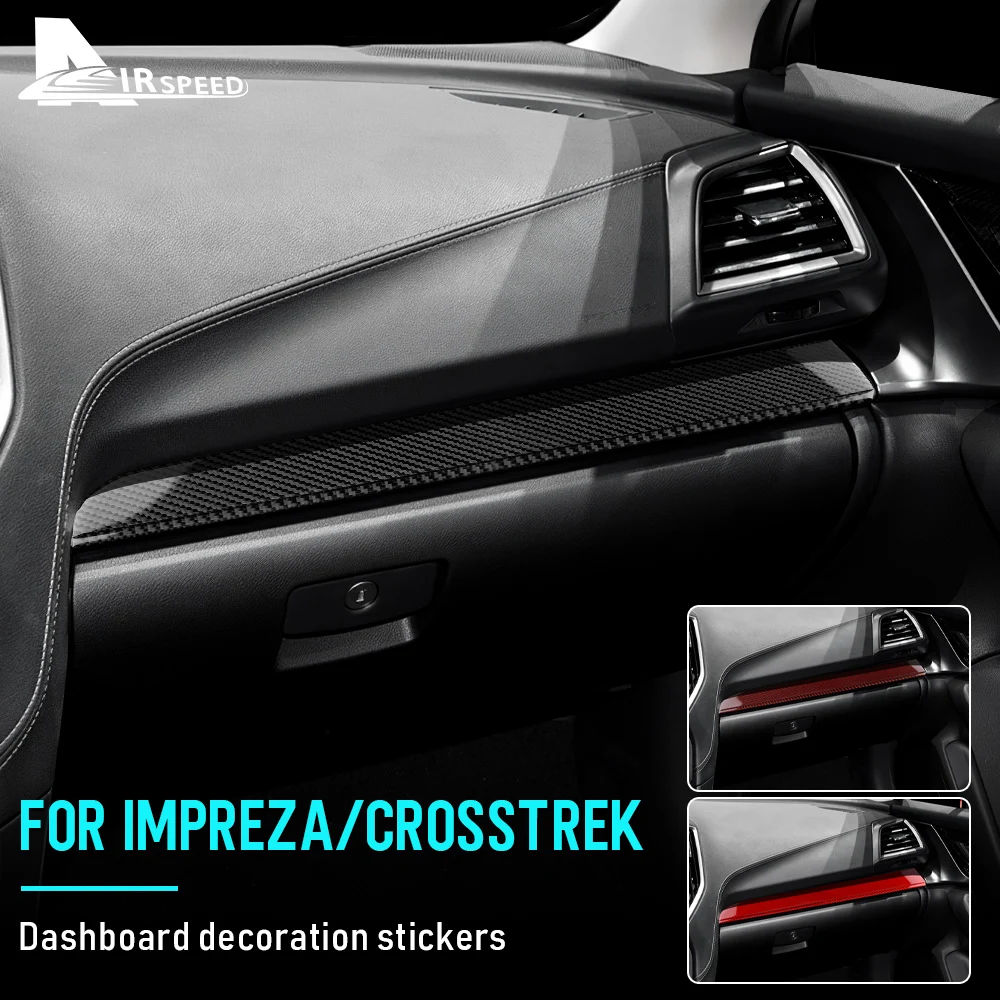 

AIRSPEED Carbon Fiber for Subaru Impreza Crosstrek Accessories Interior Car Co-pilot Dashboard Decoration Trim Cover Sticker