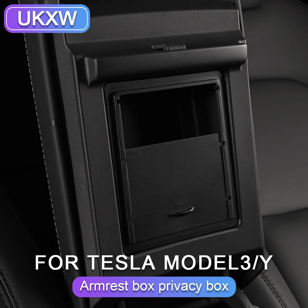 

UKXW Center Console Hidden Storage Box for Tesla Model 3 Y Armrest Hidden Organizer for Tesla Hidden Storage Box Accessory
