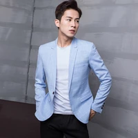 high quality plaid suit male youth self cultivation korean style trendy handsome mens casual suit fashion one piece jacket