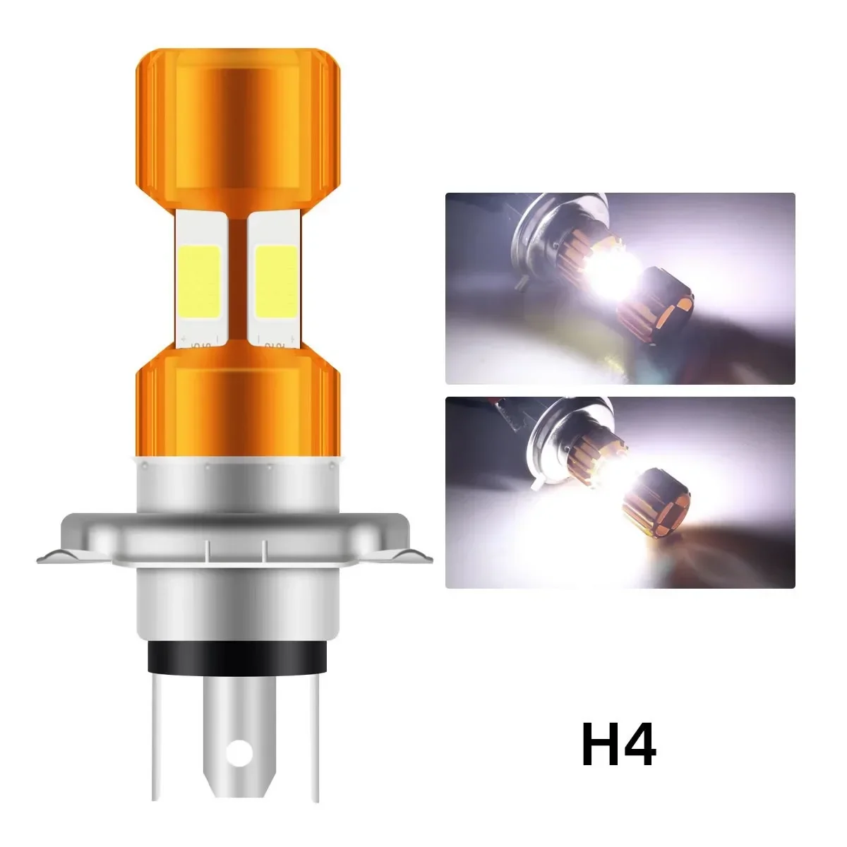 H4/P15D/BA20D 36 Вт светодиодная лампа для фар мотоцикла 4COB 1400LM 6000K Hi/LO луч света
