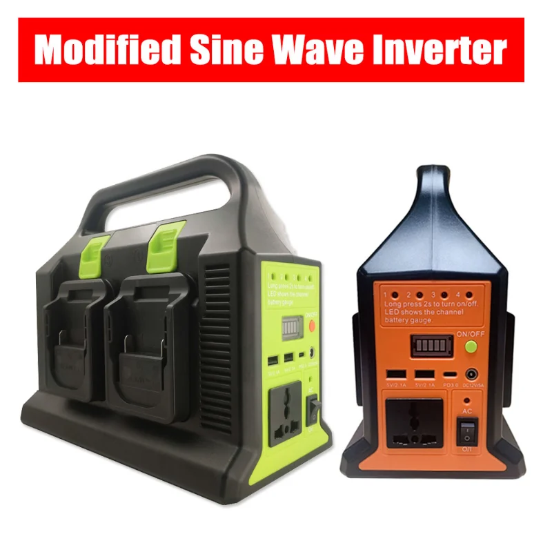 

Modified Sine Wave Inverter 300W For Makita 18V Battery To AC 220V/110V USB PD3.0 Tpye-C Power Bank Converter with LED Light