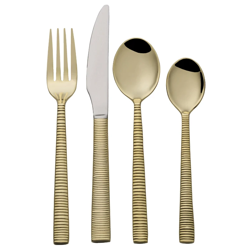 

Living Abbott Gold Plated Forged 16-piece Stainless Steel Flatware Set