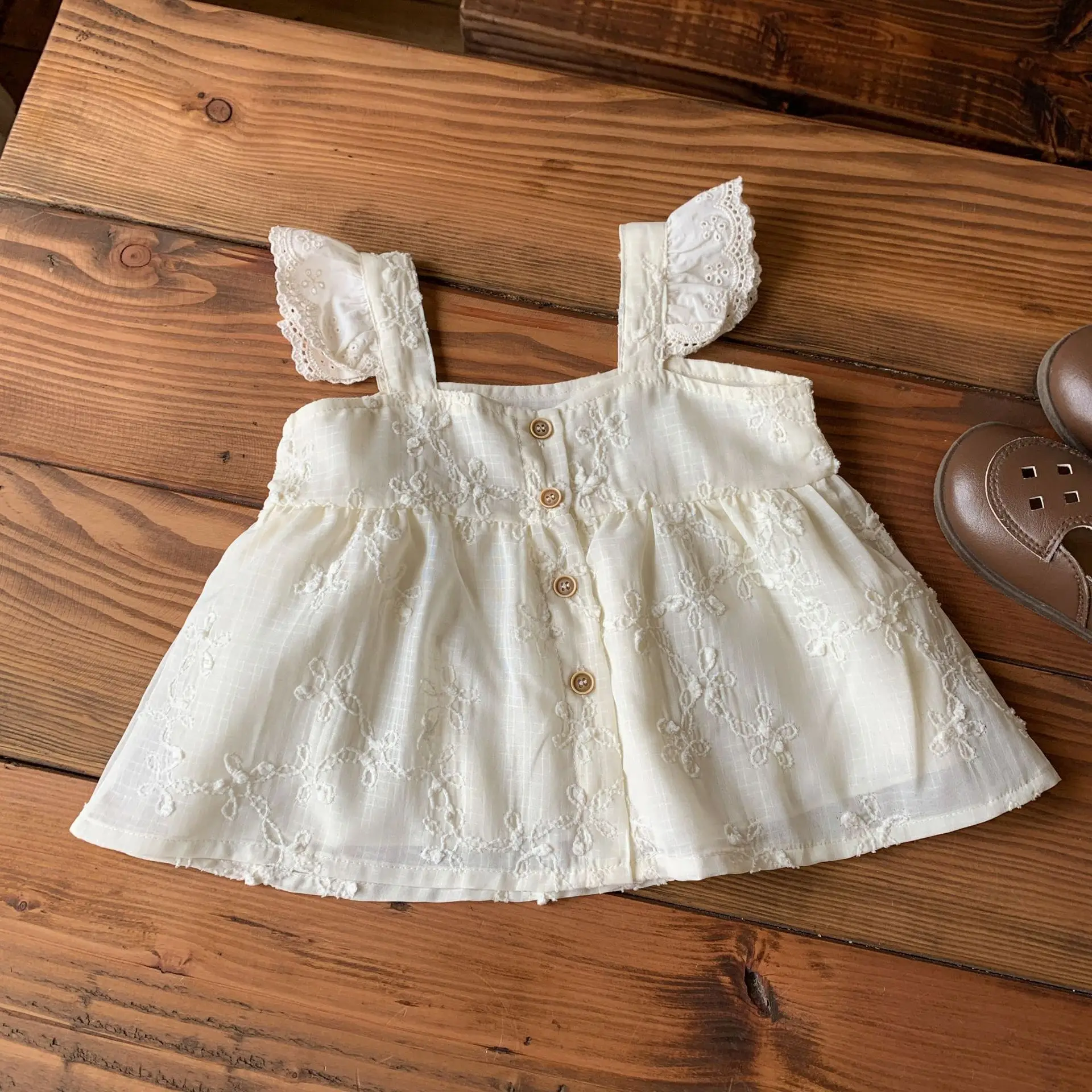 

Summer Girls T-shirts 2023 Korea Baby Tees Lace Princess Girls Tops Shirts