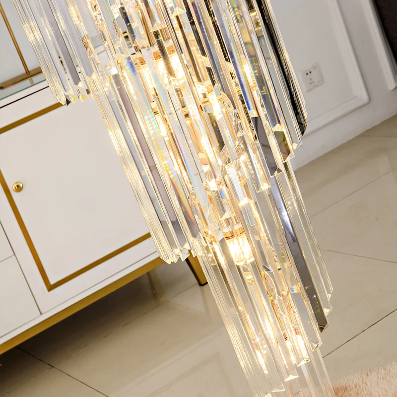 Длинная хрустальная люстра K9 современный стиль большой отель подвесной