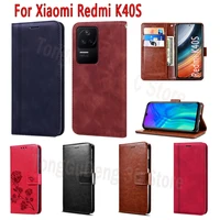 hoesje cover for xiaomi redmi k40s case flip leather wallet magnetic card stand phone protective etui book for redmi k40 s case