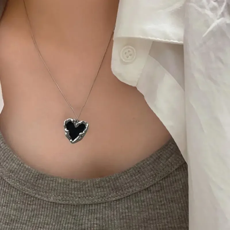 Ожерелье-цепочка в виде сердца из нержавеющей стали милое и крутое нерегулярное