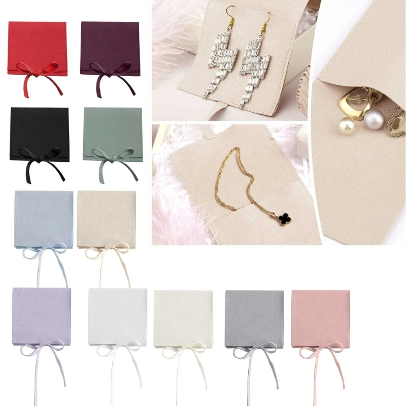 

Small Jewelry Gift Bags Microfiber Jewellry Rings Earrings Necklace Organizer Packaging Pouch Wedding Favor Candy Bag