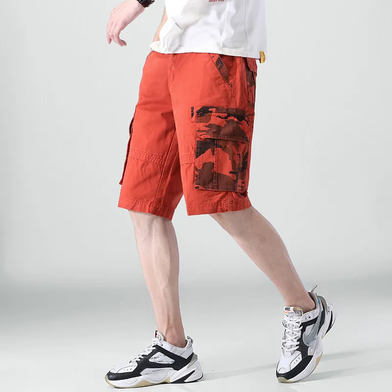 

2022 Summer New Men's Casual Pants Shorts Overalls Multi-bag Pants Cotton Overalls Men's Multicolor Trend Shorts Plus Size