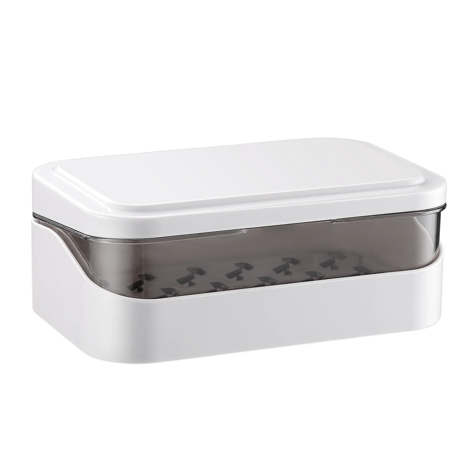 

Bath Tray Strip Holder Soap Box Lid Soapcover Clear Organizer Box Flip Top Soap Dish Square Soap Container