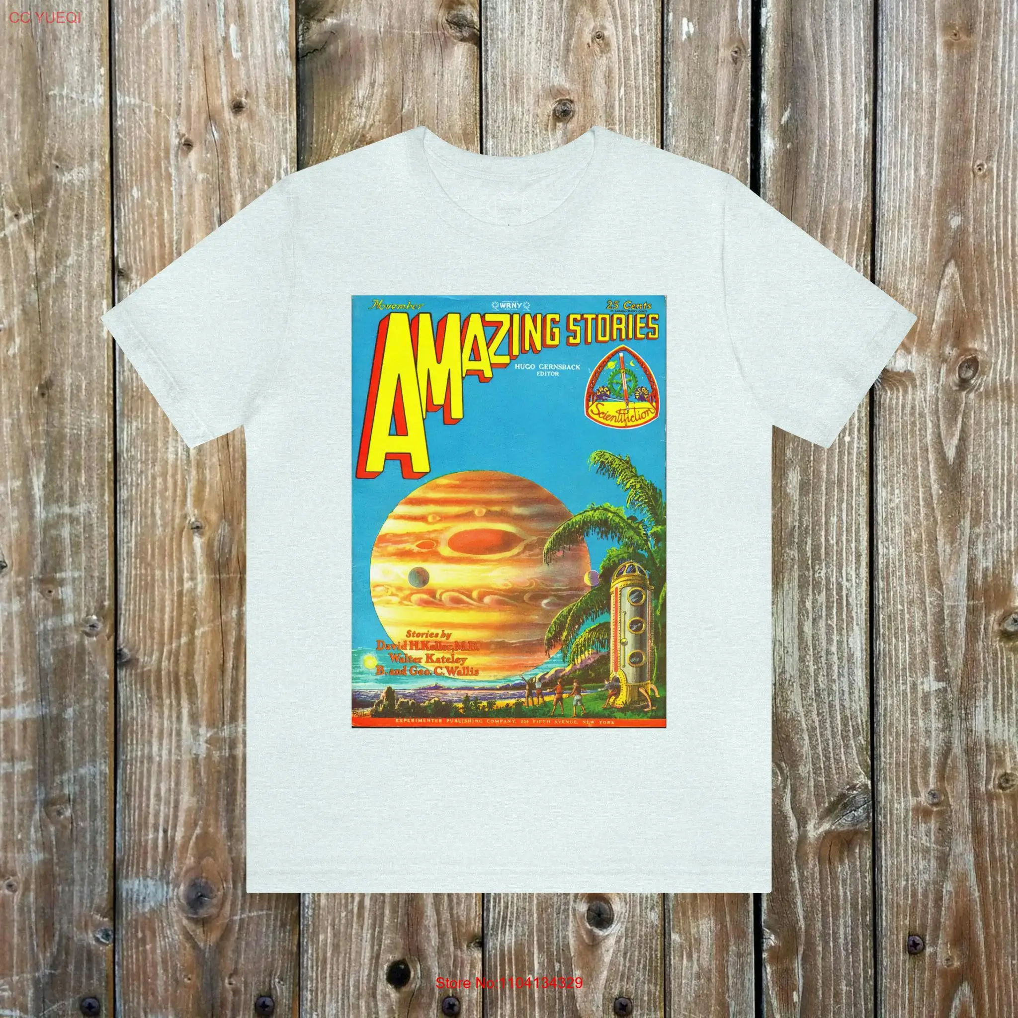 Футболка Amazing Stories Vintage Pulp Magazine Art с длинными или короткими рукавами