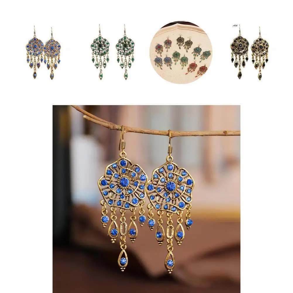

Fashion Ear Ornament Vivid Glitter Women Orecchini Retro Flower Earrings Ear Pendant Ear Hook 1 Pair