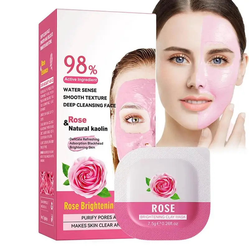 

Rose Mud Masque Rose Clay Facial Cover Pink Clay Niacinamide Collagen Hyaluronic Acid Moisturizing Brightening Pores Minimizers